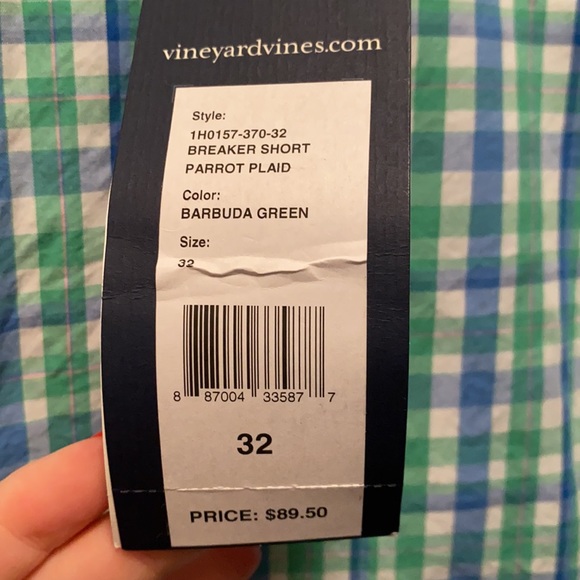 NWT NEVER WORN VINEYARD VINES GREEN/BLUE PLAID BREAKER SHORT‼️ - Picture 3 of 3
